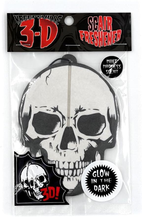 kreepsville 666 3D Hanging Horror Car Air Freshener Spooky Scent (Glowing Skull)