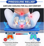 Large Gel Seat Cushion for Long Sitting, Cooling Gel Cushion for Office Chair, Tailbone Sciatica Coccyx Pain Pressure Relief Orthopedic Seat Cushion, Double Handles Non Slip Cover for Car Wheelchair