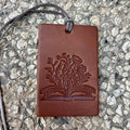 Air Flair | Leather Car Air Freshener | Rectange Books & Flowers (Baja Cactus)
