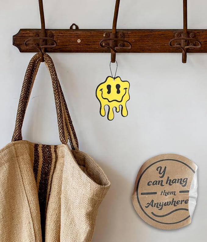 Fresh Fresheners Cute Funny Car Air Fresheners 4 Pack Scented With Premium Oils (Smiley)
