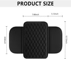 Upgraded Car Center Console Cover,Microfiber Leather Car Armrest Cover Cushion with 2 Storage Bags,Car Armrest Storage Box Interior Accessories for Most Vehicles (Black)