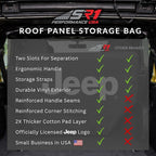 Jeep Freedom Top Hardtop Panel Storage Bag for 2007-2026 Wrangler JK JKU JL JLU and Gladiator JT - Padded Protective Carry Case 2-Door and 4-Door Sport, Sahara, Rubicon, Unlimited models (No Logo)