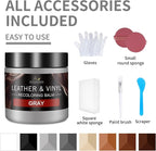 Leather Recoloring Balm with 100ml Mink Oil, Gray Leather Repair Kit and Scratch Remover for Furniture, Car Seats, Sofas, Dye & Restorer for Couches, Vinyl, PU, Faux