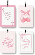 Coquette Girly Western Cologne Car Air Freshener 4 Pcs, Preppy Cowgirl Ribbon Poker Cherry Hanging Air Freshener for Cars Bathroom Dorm Books Decor, Cute Accessories Gifts for Women Girls