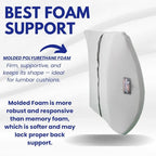 Thin Ergonomic Bucket Seat Lower Lumbar Back Support Pillow Cushion for Office Chair, Car, Truck, Wheelchair, Gaming Chair and Recliner for Pain Relief Made in USA - Gray