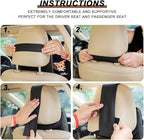 SEAHOME Car Seat Headrest Neck Rest Cushion - Ergonomic Car Neck Pillow Durable 100% Pure Memory Foam Carseat Neck Support - Comfty Car Seat Back Pillows for Neck/Back Pain Relief (Black 2pcs)