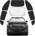 Car Window Shades for Jeep Cherokee 2014-2024 Accessories - Full Set 8PCS Side Window Sunshades with Memory Frame & Blackout Fabric, Privacy UV Shield for Camping/Travel