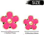 Daisy Air Vent Clips - 6 Pcs Cute Flower Car AC Outlet Clip, Freshener Clip Charm - interior Decor Charm (Rose Red)