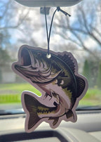 ThatsRad Car Air Freshener Duck Fly Fishing Fish Hunting Stocking Stuffer (One Size, Bass/Sandalwood Scent)