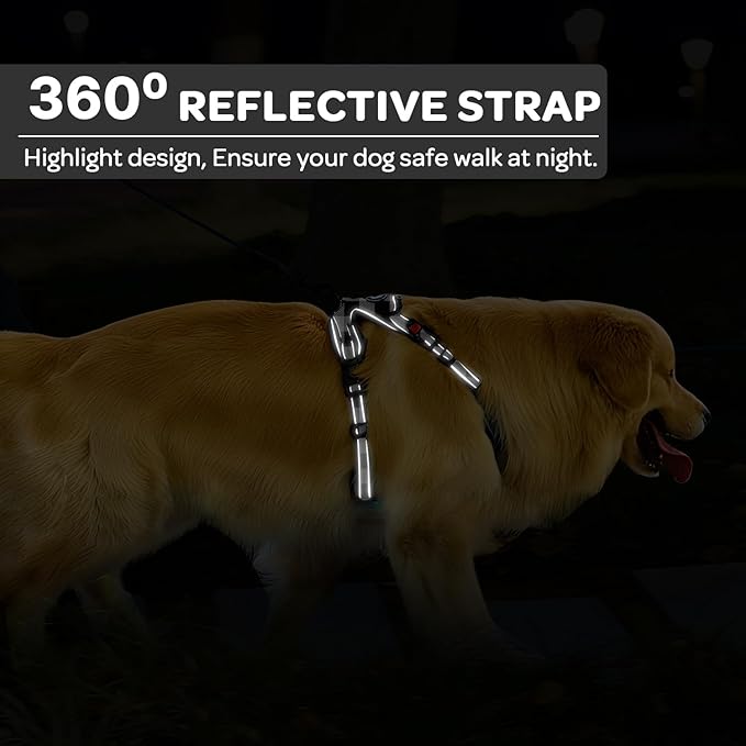 FURRYFECTION Plaid Dog Harness for Small Dogs, Reflective No Pull Adjustable Pet Vest with Front Clip, Leash, Easy Control Handle and Seat Belt, Beige&White, S