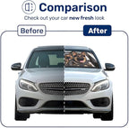 GENANY German Shepherd Dog Family Funny Windshield Sun Shade for Car SUV Truck (59x29 Inches), Shades for Front Windows, Sunshade for Car, Protector Blocks UV, Spring Auto Decor