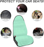 Car Towel Seat Cover, Waterproof Sweating Non-Slip Premium Soft Towel Carseat Protector, Universal Machine Washable Car Truck SUV Front Seat Cover for Gym Workout Beach Hiking (Mint Green)