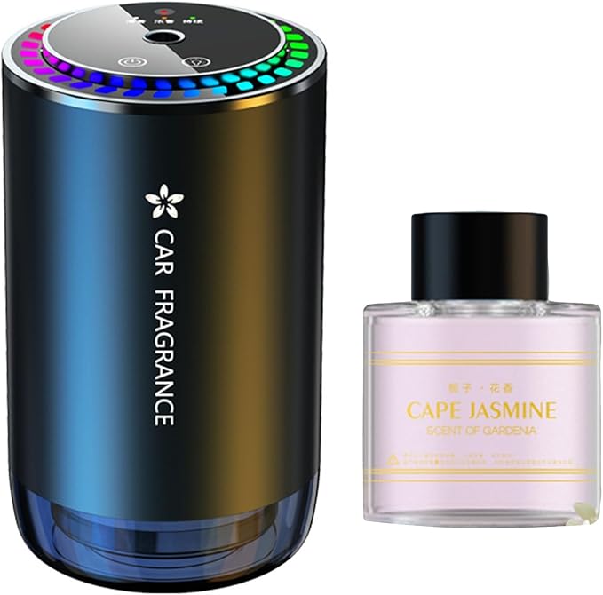 Mist Ultrasonic Humidifier Car Fragrance Diffuser Sure Here's A Product Title for Listing Air Freshener with Colorful Light Rechargeable Auto Gardenia