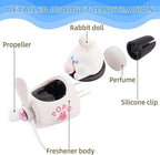 Car Air Freshener Cute Cartoon Rabbit Pilot Car Diffuser Rotating Propeller Automotive Air Outlet Fan Creative Car Perfume Decoration Cool Car Accessories