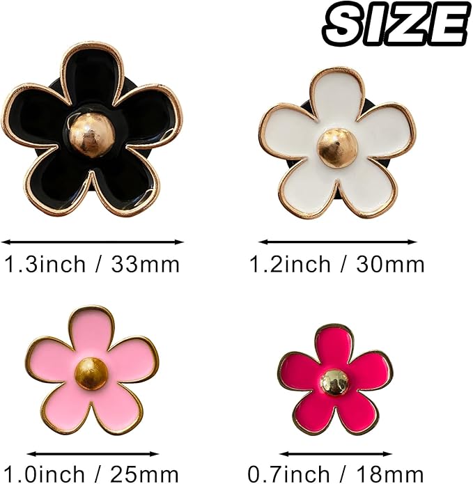 4 Pcs Metal Daisy Air Vent Clips Flower Car Air Freshener Clip Air Conditioning Outlet Clip Bling Charm Car Inter Decor Accessories for Girls Women