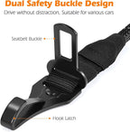 PetBonus Dog Seat Belt for Car, Durable Rope Dog Car Harness Seatbelt for Vehicle, Pet Tether Safety Restraint with Heavy Duty Buckle Hook Latch Lockable Clip for Small Medium Large Breeds (Black)