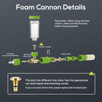 Foam Cannon for Pressure Washer with 1/4 Inch Quick Connector, Pressure Washer Foam Cannon with Rotating Nozzle，Easy to Use & Adjust, Creates Thick Foam-Green