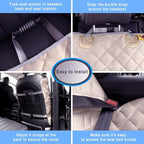 Deluxe Dog Seat Cover for Front Seat-More Durable Waterproof Front Seat Protector, High Heat Resistant and Nonslip Front Seat Cover for Dogs Kids, Universal Size (Beige)