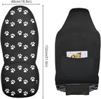 Paw Print Car Seat Covers Set of 2,White Animal Pet Claws on Black Background Universal Auto Front Seat Cushion Protector for Women Cute Animal Footprints Car Accessories Fit for Car Truck