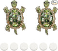 2 PCS Turtle Car Air Vent Clips, Lovely Tortoise Car Interior Decor Car Aroma Diffuser Vent Clip Car Air Freshener Vent Clips Car Accessories Decoration for Girls（Bling Green）