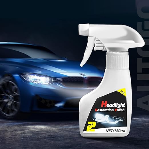 Automotive Headlamp Restoration Fluid Oxidized, Headlight Restoration Kits, Car Light Polisher Cleaning, Only for Headlight Cleaner Polishing.(10ML Coating+180ML Headlight Renovation Liquid)