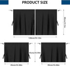 3PCS Car Privacy Curtains, Auto Window Shades Kit with 2 Rear Side Window Shades, 98% Light Blocking Divider Curtain, Privacy Window Cover, Baby Shade for Sleeping, Car Camping Essentials (3PCS)