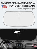 Proadsy 2026 Upgrade Front Windshield Sun Shade Foldable Sunshade Protector Custom Fit 2015-2023 Jeep Renegade SUV, Sport, Latitude, Limited, Trailhawk, Altitude Winter Accessories