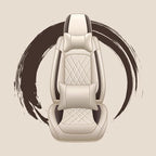 Car Seat Covers Compatible with Toyota Camry 2012-2026 Durable Waterproof Automotive Seat Covers Stretchable, Airbag Compatibility, Premium Nappa Leather(Beige Brown, 2 Pcs Front with Pillow)