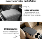 Car Center Console Cover, PU Leather Vehicle Armrest Seat Box Cover Protector, Comfortable Automotive Interior Arm Rest Cushion Pad Accessories, Universal for SUV Sedan Truck (Gray)