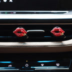 4pcs Red Car Vent Clips Air Freshener Dazzling Lips Lipstick Girly Car Decor Accessories for Women Bling Car Interior Decorations Refillable Diffuser