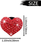 8 Pcs Bling Heart Air Freshener Vent Clips - Crystal Heart Rhinestone Car Decoration, Cute Car Accessories for Women Girls (Red)