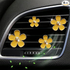 4 Pieces Daisy Flower Air Vent Clip Car Air Freshener Charm Colorful Car Interior Accessories for Girls Women（Yellow）