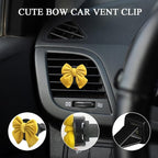 6PCS Bow Car Air Vent Clips, Cute Car Air Freshener Outlet Vent Clip, Coquette Bow Car Diffuser Perfume Clip, Universal Auto Air Conditioning Accessories for Women Girls (Yellow, 6PCS)
