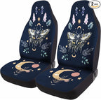 GENANY Luna Moth Car Seat Covers Set of 2, Breathable Front Seat Covers for Truck Sedan SUV, Boho Car Accessories, Boho Themed Gift for Women