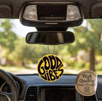 Cute and Funny Fresh Fresheners 4 Pack Car Air Fresheners Scented with Premium Oils (Good Vibes)