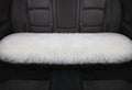 Winter Warmth: Universal Sheepskin Seat Cushion Cover - Natural Wool, for Cars, Trucks, SUVs & Vans - Cozy & Stylish Driving Companion Rear White