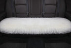 Winter Warmth: Universal Sheepskin Seat Cushion Cover - Natural Wool, for Cars, Trucks, SUVs & Vans - Cozy & Stylish Driving Companion Rear White