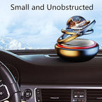 Solar Energy 360° Interstellar Suspension Car Fragrance,Car Solar Power Air Freshener,Creative Car Double Ring Rotating Auto Air Freshener (Red)