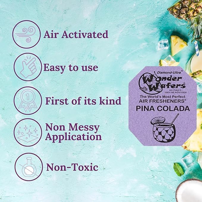 Wonder Wafers Air Fresheners, Pina Colada Scent, 50 Count Individually Wrapped