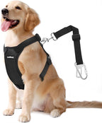 Dog Seat Belt, Safety Vest Dog Car Harness with Adjustable Buckle Dogs Seat-Belt for Vehicle Nylon Pet Safety Seats Belts Heavy Duty(XXL, Black)