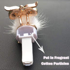 Riloer Bling Crystal Owl Car Air Vent Clip Charms, 2 Pcs Natural Car Vent Clip Air Freshener, Fashion Charms Car Essential Oil Diffuser, Car Accessories for Women (Black and White)