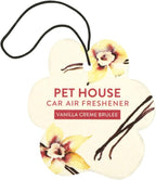 One Fur All Pet House Car Air Freshener - Vanilla Creme Brulee Pack of 4 - Non-toxic, Pet-Friendly for Small Spaces - Hanging Odor Eliminator