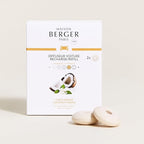 Maison Berger Luxury Car Diffuser Refill Set – Ceramic Inserts for Vent Clip Diffusers, 4-Week Passive Diffusion, Premium In-Car Fragrance Refill, Made in France (Coco Monoi)
