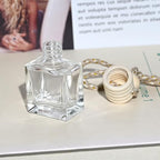 20PCS Mini Flat Square Car 10ML Perfume Empty Bottles with Gold Wire Rope Flat Square Bottles-10ml Car Diffuser Bottles for Essential Oils-Essential Oil Car Freshener-Hanging Car Air Freshener