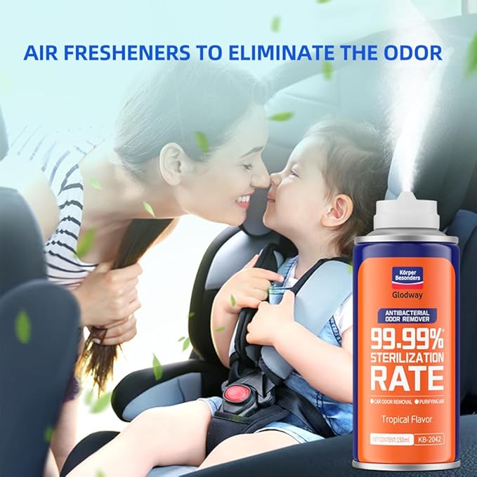 Glodway Car Air Freshener Spray,Deodorizer Odor Eliminator Remover Fogger,Long Lasting Magnolia,Tropical Flavor Scent,6 Ounce(Pack of 3)