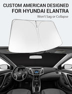 Proadsy 2026 Upgrade Front Windshield Sun Shade Foldable Sunshade Protector Custom Fit 2011-2016 Elantra Accessories