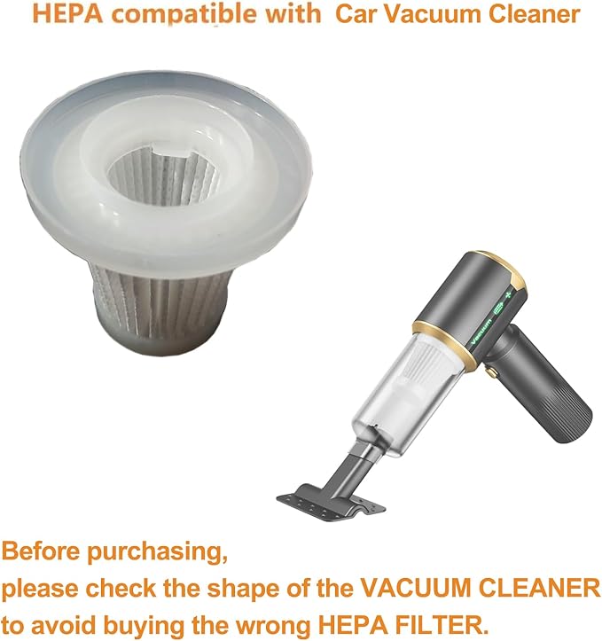 5Pack Hepa Filters Replacement Compatible with JIXINMIYUE Handheld Vacuum Cordless, Model HX-606. Washable Filters Work with A9life SY01-Q8 Car Vacuum Cleaner Portable.