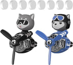 2Pcs Car Air Fresheners, Cute Bear Pilot Automotive Air Outlet Creative Car Perfume Diffuser, Automotive Accessories Air Vent Decoration with 8 Fragrant Tablets (Black 3+Blue 2)