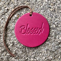 Air Flair | Leather Car Air Freshener | Blessed (Fuchsia, Cherry Leather Scent)