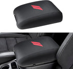 INTGET Car Rear Armrest Cover for Dodge Durango Accessories 2011-2023 Leather Middle Center Console Arm Rest Box Lid Seat Protector Cushion Saver (Black Stitches, 2011-2023)